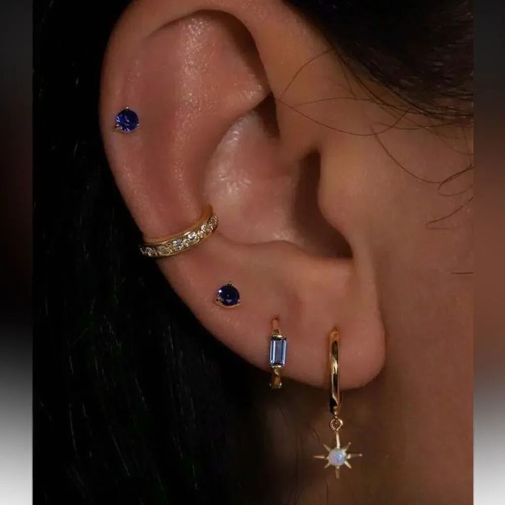 Blue Stone Earring Set #2240